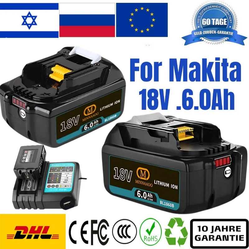 НОВЫЙ 100% оригинальный аккумулятор Makita 18 В, 6 Ач, сменный светодиод, совместимый с BL1860 BL1850 BL1830 LXT Tools
НОВЫЙ 100% оригинальный аккумулятор Makita 18 В, 6 Ач, сменный светодиод, совместимый с BL1860 BL1850 BL1830 LXT Tools