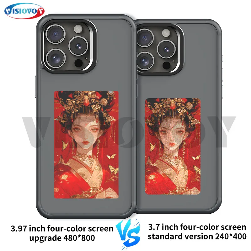 Улучшенный 4-цветный экран, 3,97 дюйма, 480*800, чехол для смартфона iphone 15, 14, 13 Pro Max, E ink Screen, фотофункция «сделай сам», чехол для телефона
Улучшенный 4-цветный экран, 3,97 дюйма, 480*800, чехол для смартфона iphone 15, 14, 13 Pro Max, E ink Screen, фотофункция «сделай сам», чехол для телефона
