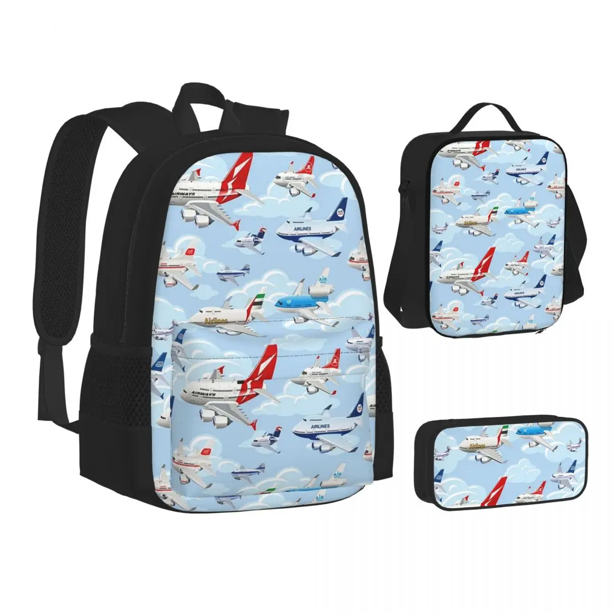 Cartoon Commercial Airplanes Seamless Pattern BackpacksChildren School Bags Kids Rucksack Lunch Bag Pen Bag Three-Piece Set
Cartoon Commercial Airplanes Seamless Pattern BackpacksChildren School Bags Kids Rucksack Lunch Bag Pen Bag Three-Piece Set