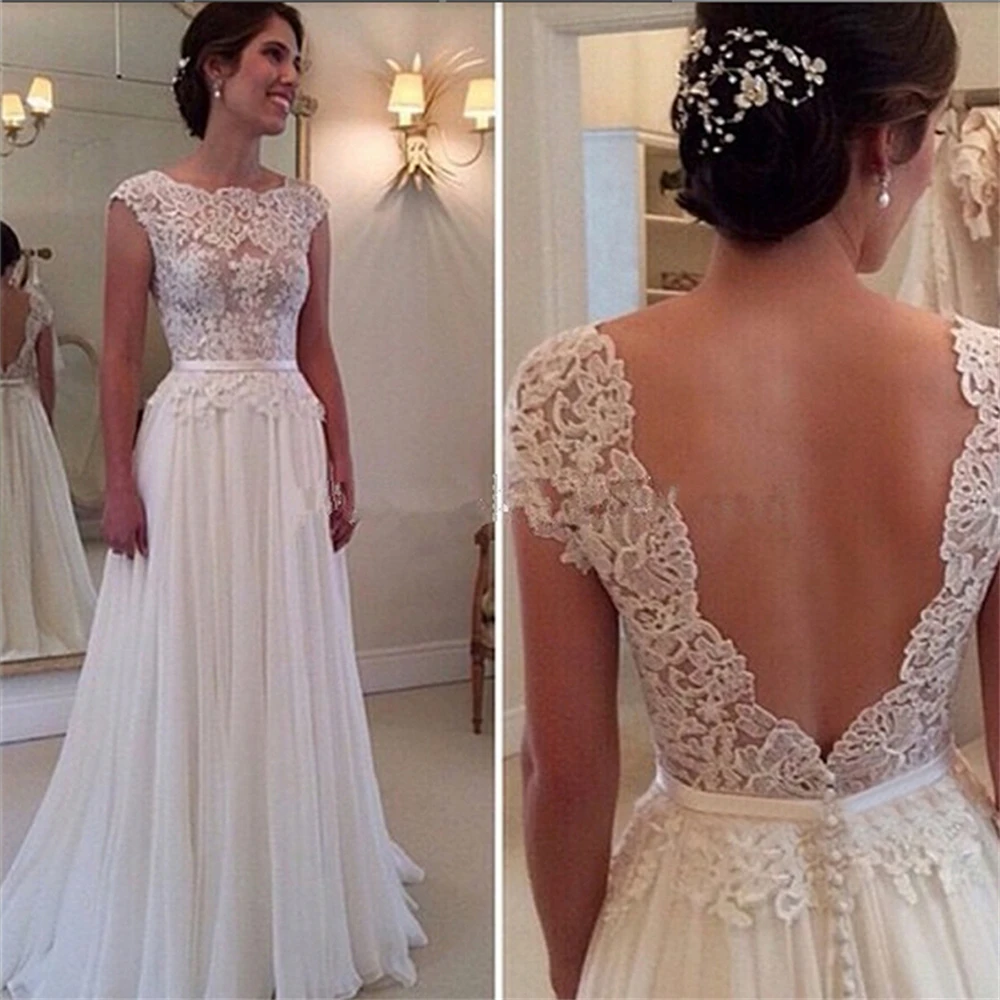 Customized ZJ9028 Boho Elegant A-Line Wedding Dress Women Lace Illusion Back Short Sleeve O-Neck Chiffion Bridal Gown Train
Customized ZJ9028 Boho Elegant A-Line Wedding Dress Women Lace Illusion Back Short Sleeve O-Neck Chiffion Bridal Gown Train