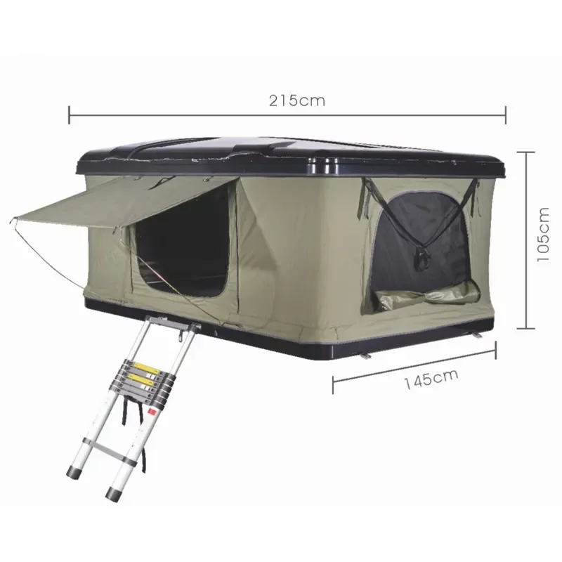 Hard Shell Roof Tent for Canvas Tents Featuring Premium ABS Mixed with Fiberglass Reinforced Car-Mounted Roof Tent
Hard Shell Roof Tent for Canvas Tents Featuring Premium ABS Mixed with Fiberglass Reinforced Car-Mounted Roof Tent