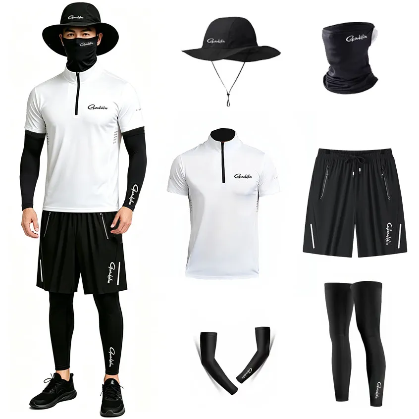 Summer GAMAKATSU Fishing Suit Set Ice Silk Short Sleeve T Shirt Breathable Quick Drying Outdoor Sun Protection Fishing Clothing
Summer GAMAKATSU Fishing Suit Set Ice Silk Short Sleeve T Shirt Breathable Quick Drying Outdoor Sun Protection Fishing Clothing