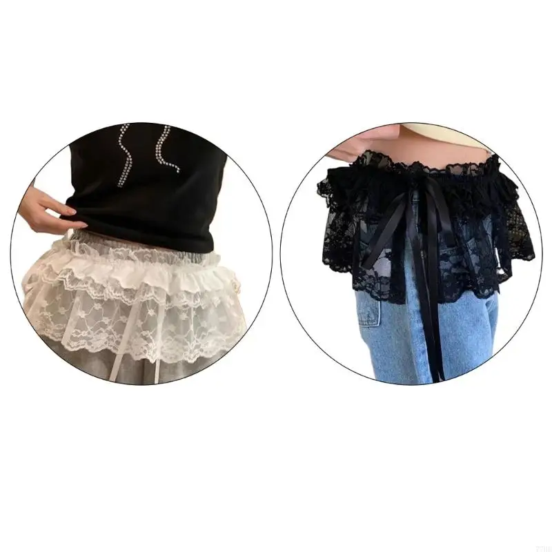 77HE Ruffle Lace Layering Fake Top Lower Skirt Half Length Mini Skirt Hemline Shirt Extender for Women Girls Gifts
77HE Ruffle Lace Layering Fake Top Lower Skirt Half Length Mini Skirt Hemline Shirt Extender for Women Girls Gifts
