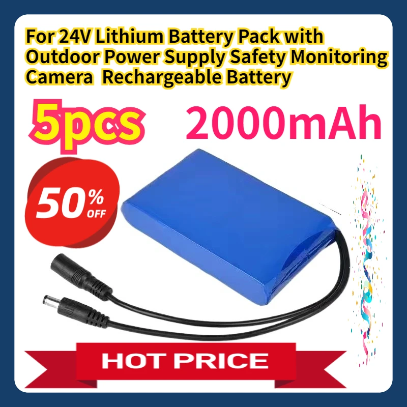 For 24V Lithium Battery Pack with Outdoor Power Supply Safety Monitoring Camera Rechargeable Battery 5pcs
For 24V Lithium Battery Pack with Outdoor Power Supply Safety Monitoring Camera Rechargeable Battery 5pcs