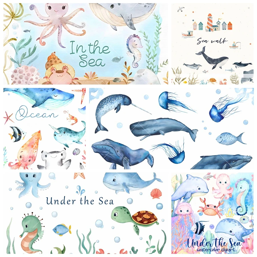 Cartoon Underwater World Whale Dolphin Theme Backdrop Custom Children's Birthday Decoration Portrait Backgrounds For Photographs
Cartoon Underwater World Whale Dolphin Theme Backdrop Custom Children's Birthday Decoration Portrait Backgrounds For Photographs