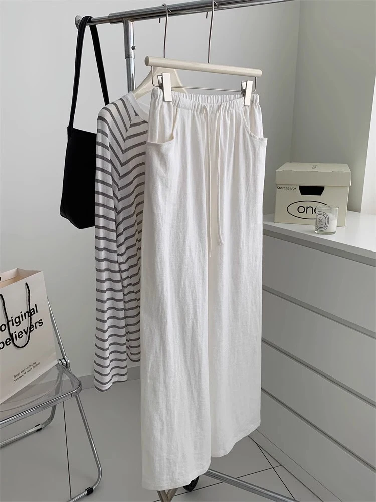 Retro Japanese Style Wide Leg Pants Women's Loose Casual Cotton Linen Trousers Straight Cut Slimming Drapey Summer Fashion
Retro Japanese Style Wide Leg Pants Women's Loose Casual Cotton Linen Trousers Straight Cut Slimming Drapey Summer Fashion
