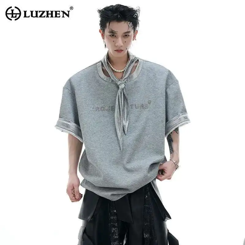 LUZHEN 2025 Summer High Quality Loose Shoulder Pad Short Sleeve T-shirts Men's Trendy Metal Color Splicing Design Tops JY1699
LUZHEN 2025 Summer High Quality Loose Shoulder Pad Short Sleeve T-shirts Men's Trendy Metal Color Splicing Design Tops JY1699
