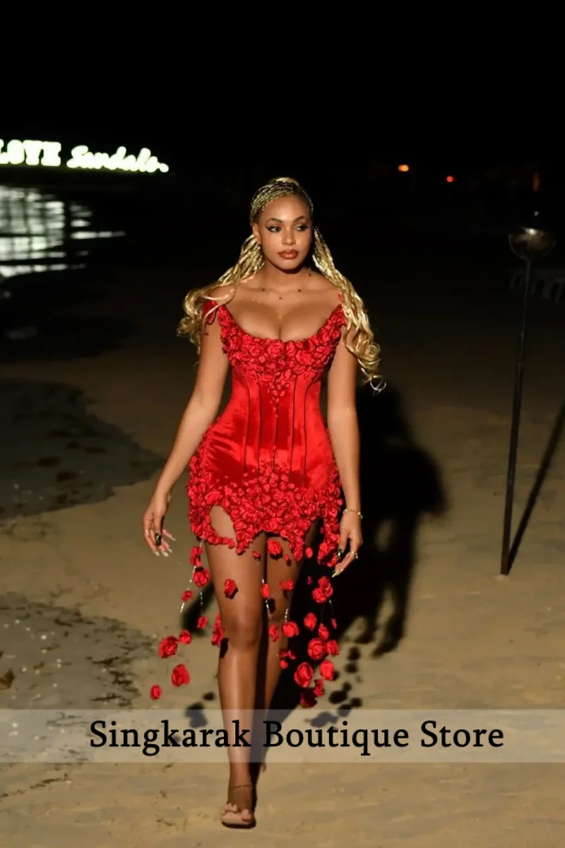 Cute Red Prom Dresses 2026 Black Girl Boning Draped Floral Cocktail Dress Sheath Sexy Homecoming Party Gowns Flowers Customized
Cute Red Prom Dresses 2026 Black Girl Boning Draped Floral Cocktail Dress Sheath Sexy Homecoming Party Gowns Flowers Customized