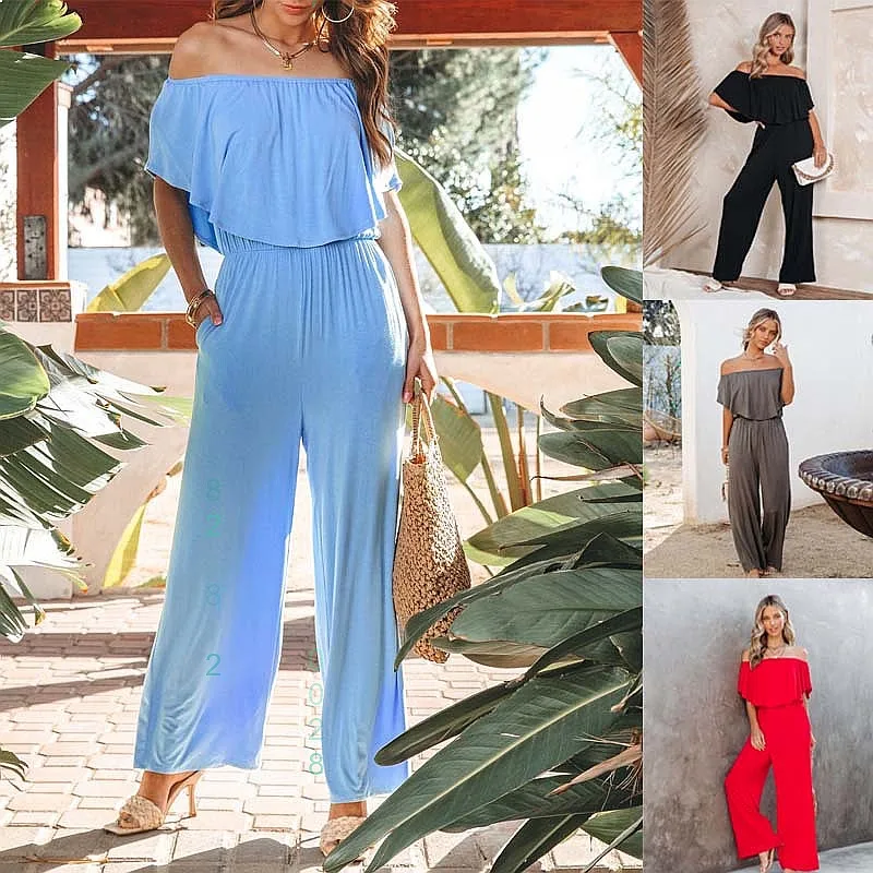 Spring Summer Women's One Shoulder Jumpsuit Casual Wide Leg Pants Jumpsuits Overall Playsuit
Spring Summer Women's One Shoulder Jumpsuit Casual Wide Leg Pants Jumpsuits Overall Playsuit