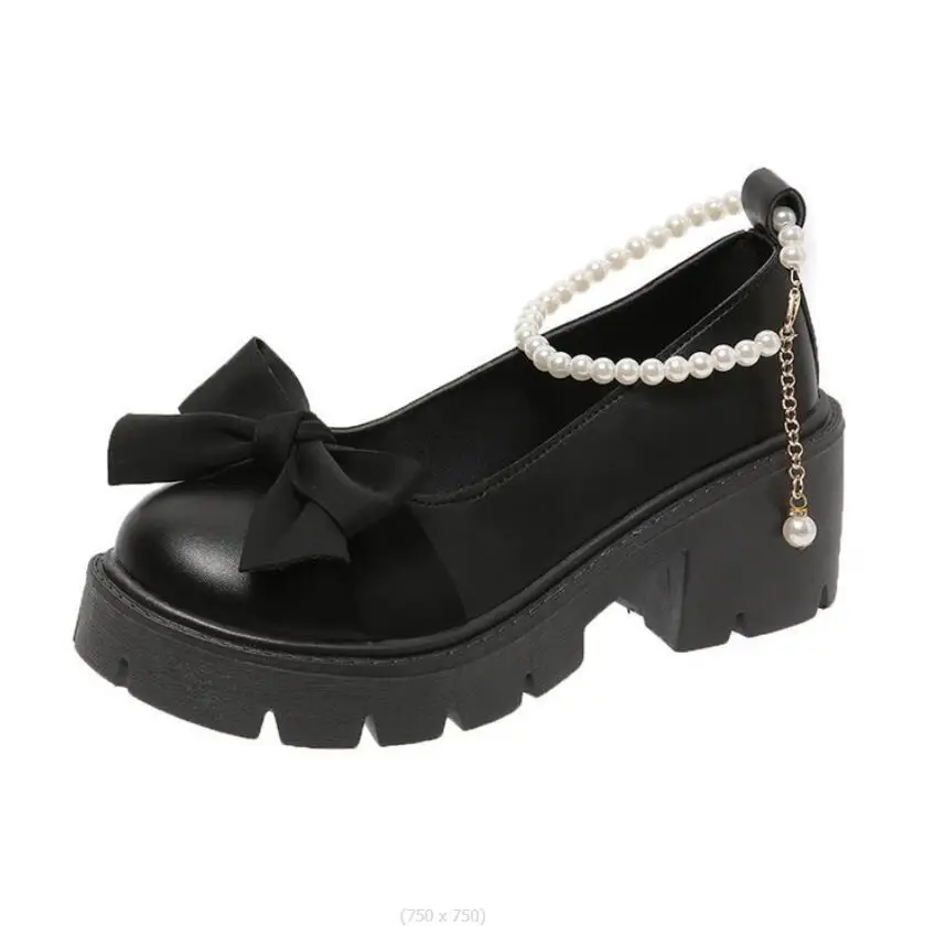 Summer Female Shoes Fashion Women's thick heels Round Head Band Heel Shoes Bow Pearl Square Heel Low-top Pumps Women Shoes
Summer Female Shoes Fashion Women's thick heels Round Head Band Heel Shoes Bow Pearl Square Heel Low-top Pumps Women Shoes