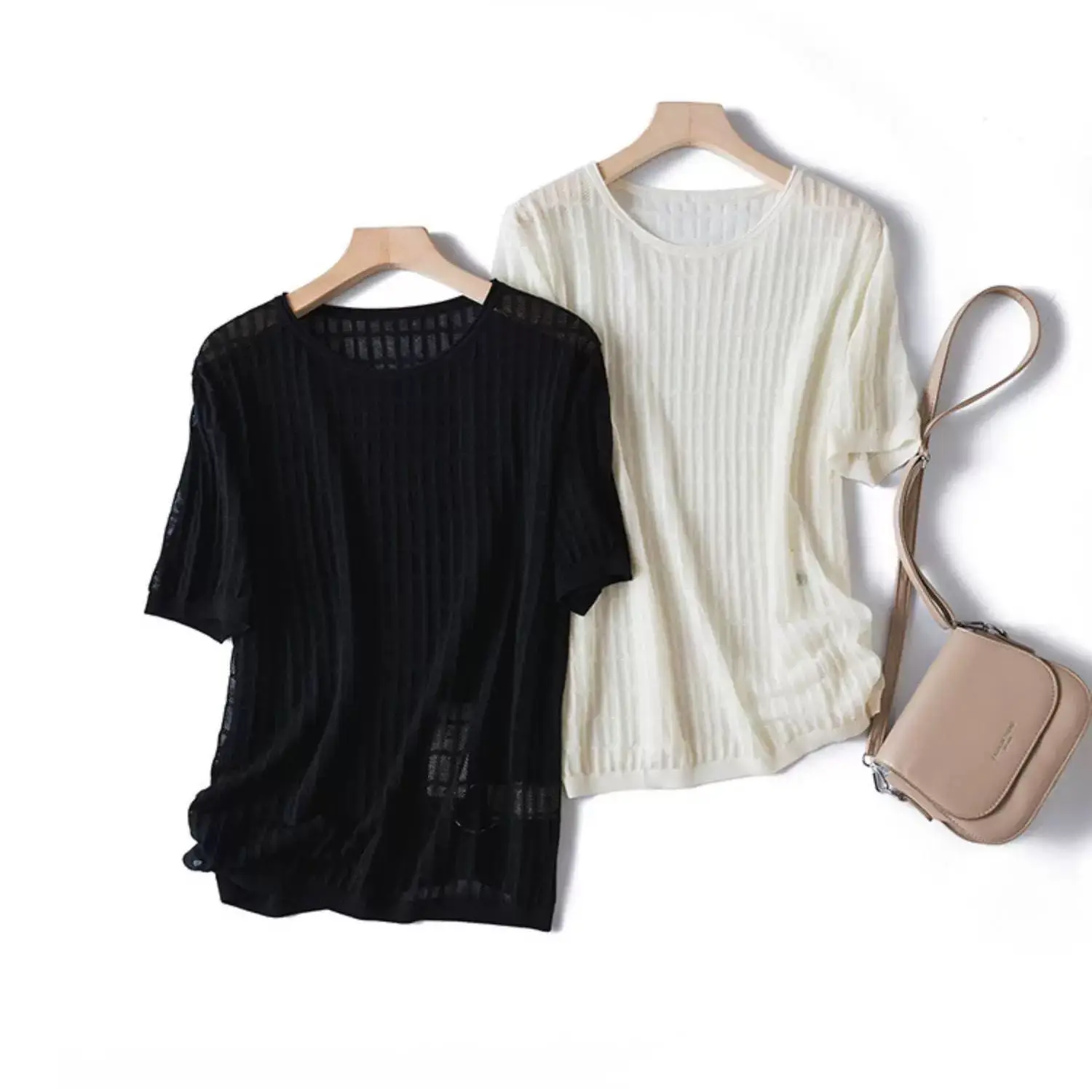 Dave&Di Cool And Breathable Hollow Short Sleeved Casual Knitted T-shirt Top For Women T-shirt Woman Clothes Female Clothing
Dave&Di Cool And Breathable Hollow Short Sleeved Casual Knitted T-shirt Top For Women T-shirt Woman Clothes Female Clothing