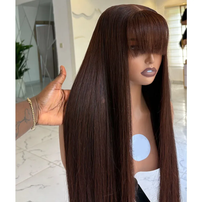 Long 26Inch Dark Auburn Brown Silky Straight Black Women Easy Wear 100% Remy Human Hair 13x6 Lace Front Wigs with Baby Hair
Long 26Inch Dark Auburn Brown Silky Straight Black Women Easy Wear 100% Remy Human Hair 13x6 Lace Front Wigs with Baby Hair
