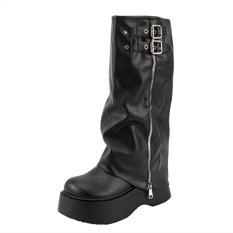 New Tube Boots 2025 Women's Platform Boots Autumn Winter Retro Belt Buckle Rivet Boots Korean Hot Girl Motorcycle Rider Boots
New Tube Boots 2025 Women's Platform Boots Autumn Winter Retro Belt Buckle Rivet Boots Korean Hot Girl Motorcycle Rider Boots