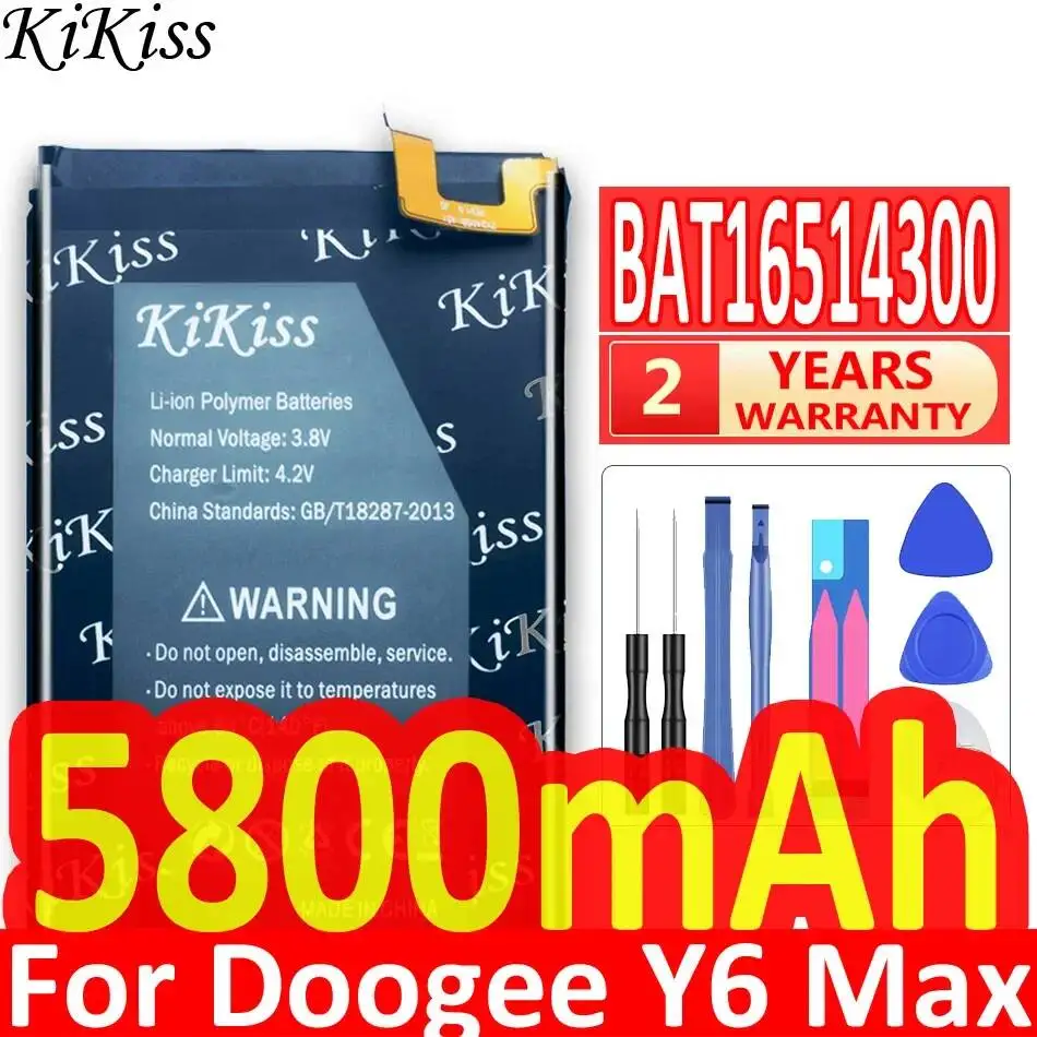 5800mAh For Doogee Y6 Max High Performance Lightweight Mobile Phone Battery BAT16514300
5800mAh For Doogee Y6 Max High Performance Lightweight Mobile Phone Battery BAT16514300