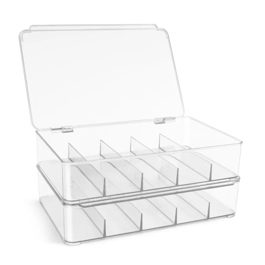 Storage Case Stackable Plastic Organizer with 5 Compartments Storage Bin with Hinged Lid for Building Blocks, Toys, Crafts, Jew
Storage Case Stackable Plastic Organizer with 5 Compartments Storage Bin with Hinged Lid for Building Blocks, Toys, Crafts, Jew