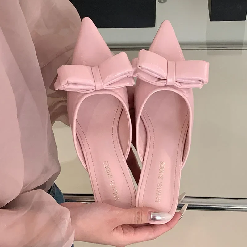 Butterfly-knot Pointed Toe Slides Ladies High Heels Summer New Fashion Brand Dress Shoes Elegant Slippers Women Zapatos De Mujer
Butterfly-knot Pointed Toe Slides Ladies High Heels Summer New Fashion Brand Dress Shoes Elegant Slippers Women Zapatos De Mujer