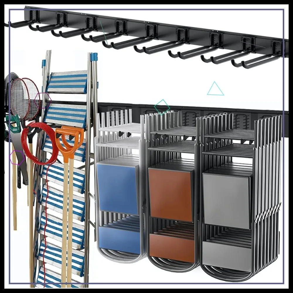 Heavy Duty Steel Garage Wall Mount Tool Organizer for Ladders, Shovels, Broom, Power Tools (8-Pack Hooks, 800 lbs Capacity)
Heavy Duty Steel Garage Wall Mount Tool Organizer for Ladders, Shovels, Broom, Power Tools (8-Pack Hooks, 800 lbs Capacity)