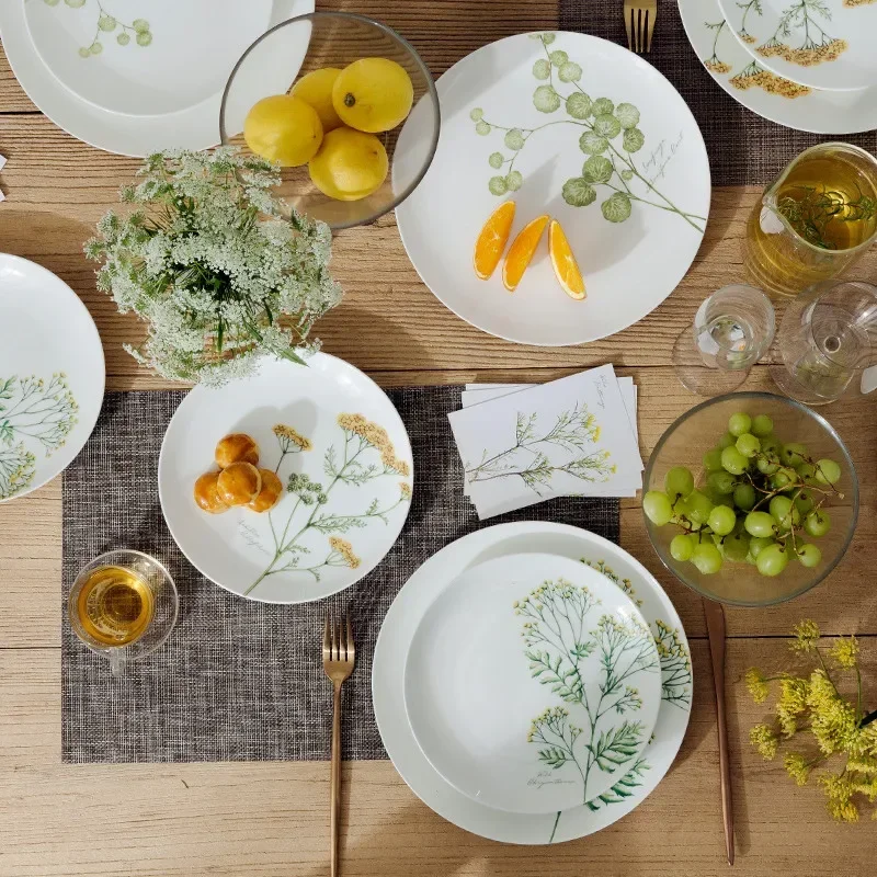 Nordic Plant Pattern Dish White Porcelain Dinner Plate Creative Fruit Steak Plate Ceramic Dessert Tray Bone China Tableware
Nordic Plant Pattern Dish White Porcelain Dinner Plate Creative Fruit Steak Plate Ceramic Dessert Tray Bone China Tableware