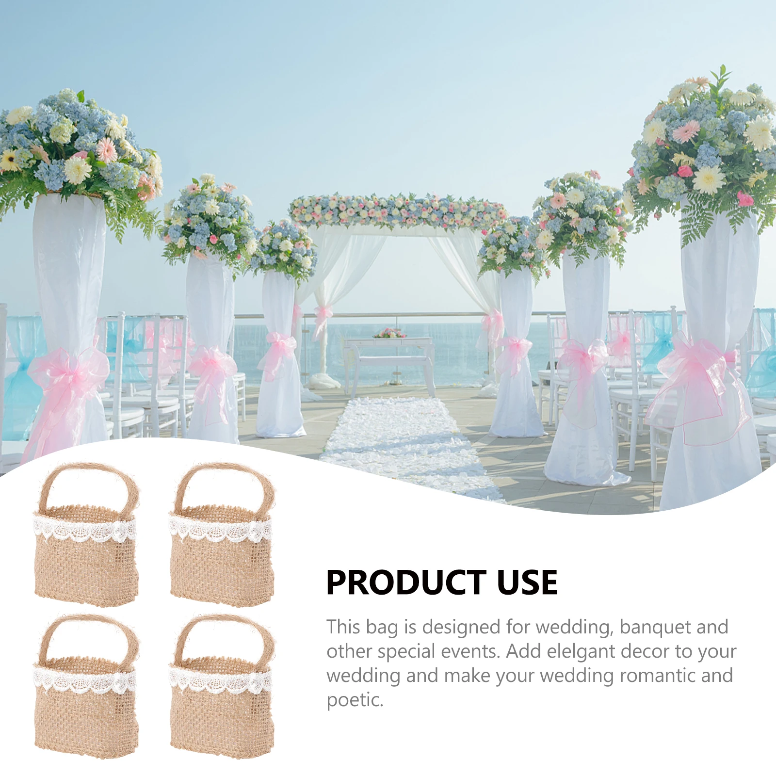4 Pcs Burlap Candy Bag Wedding Floral Drawstring Bags Flower Girl Baskets Small Favor Miss
4 Pcs Burlap Candy Bag Wedding Floral Drawstring Bags Flower Girl Baskets Small Favor Miss