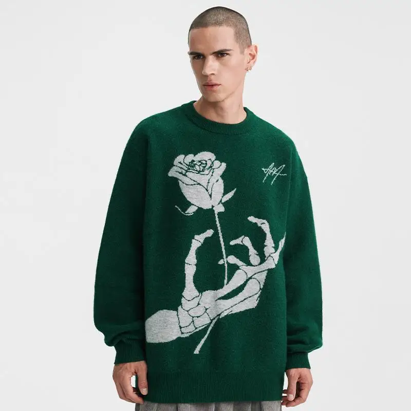 Sweater Rose Skeleton Sweater Men's Autumn and Winter American Vintage Jacquard Loose and Lazy Couple Knitwear Men's and Women's
Sweater Rose Skeleton Sweater Men's Autumn and Winter American Vintage Jacquard Loose and Lazy Couple Knitwear Men's and Women's
