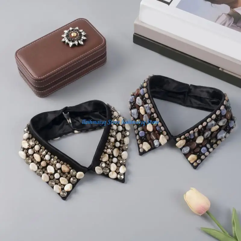 573B Fashionable Detachable Collar with Shimmering Pearls Stones Decors Decorative Collar False Collar Insert For Formal Outfit
573B Fashionable Detachable Collar with Shimmering Pearls Stones Decors Decorative Collar False Collar Insert For Formal Outfit