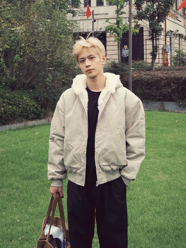 Men's Winter Cotton Jaet with Fce Hooded Marble Lamb Fur Collar Workwear Sle Casual Cleanfit Stand Size
Men's Winter Cotton Jaet with Fce Hooded Marble Lamb Fur Collar Workwear Sle Casual Cleanfit Stand Size