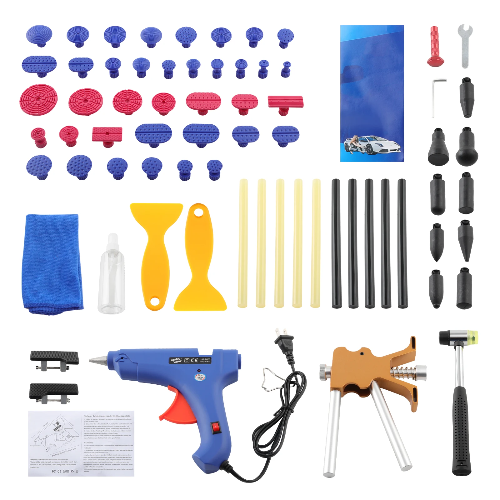 Paintless Auto Body Dent Removal Puller Kit for Automobile Body Motorcycle Set
Paintless Auto Body Dent Removal Puller Kit for Automobile Body Motorcycle Set