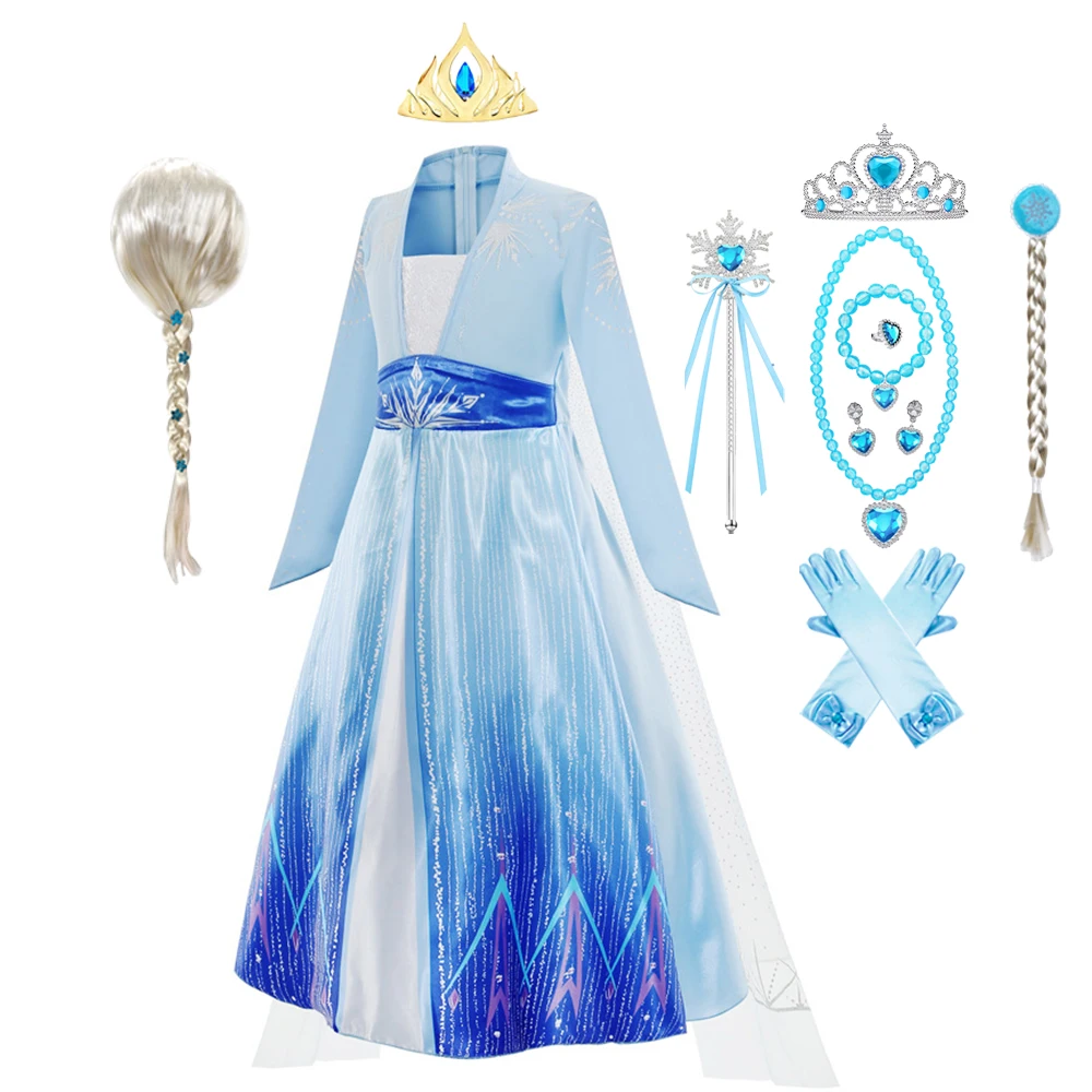 Long Sleeve Elsa Costume for Girl Birthday Party Blue Carnival Clothing Kids Princess Dress for Girls Snow Queen
Long Sleeve Elsa Costume for Girl Birthday Party Blue Carnival Clothing Kids Princess Dress for Girls Snow Queen