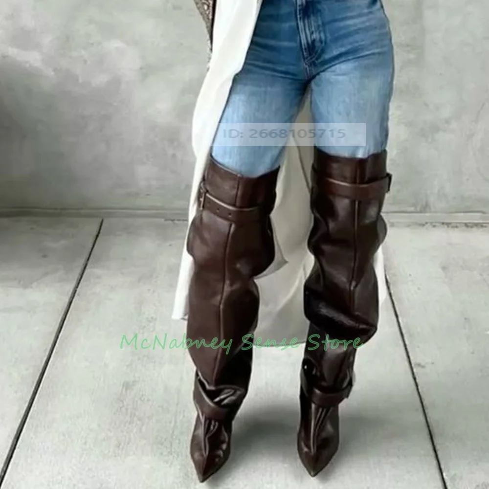 Женские кожаные ботинки с плиссировкой и пряжками, остроносые, на тонком каблуке, для весеннего дизайнерского образа, для вечеринок и повседневной носки
Женские кожаные ботинки с плиссировкой и пряжками, остроносые, на тонком каблуке, для весеннего дизайнерского образа, для вечеринок и повседневной носки