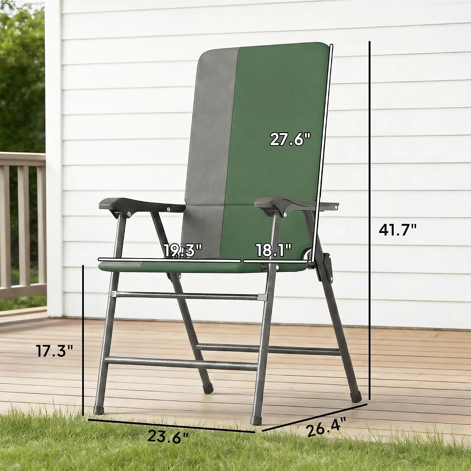 Set of 2 Padded High Back Folding Lawn Chairs, 600D Oxford Fabric Portable Patio Armchairs, Customized
Set of 2 Padded High Back Folding Lawn Chairs, 600D Oxford Fabric Portable Patio Armchairs, Customized