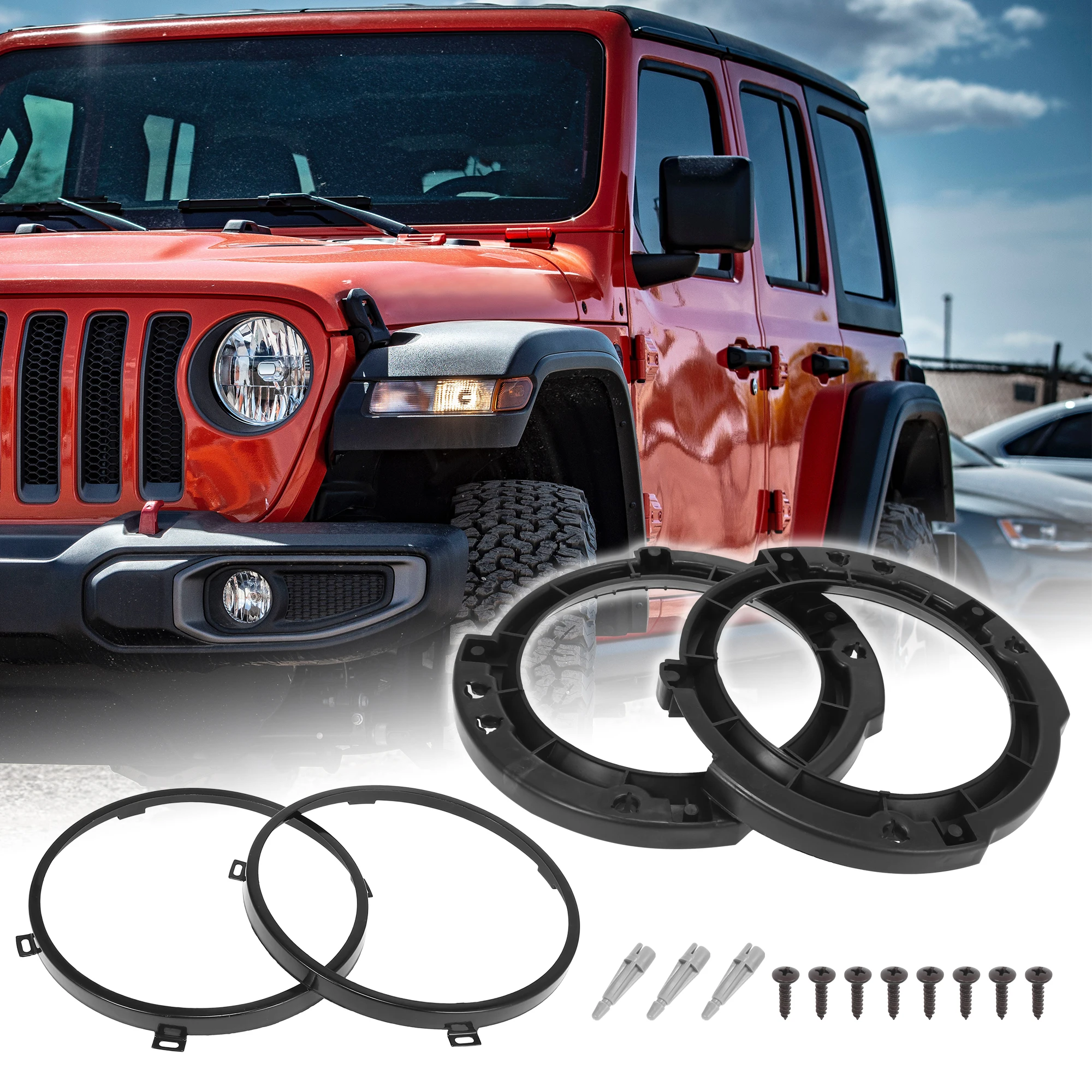 X Autohaux 7 Inch Round Headlight Mounting Retaining Bracket Ring Set with Headlight Metal Ring for Jeep Wrangler JK 2007-2017
X Autohaux 7 Inch Round Headlight Mounting Retaining Bracket Ring Set with Headlight Metal Ring for Jeep Wrangler JK 2007-2017