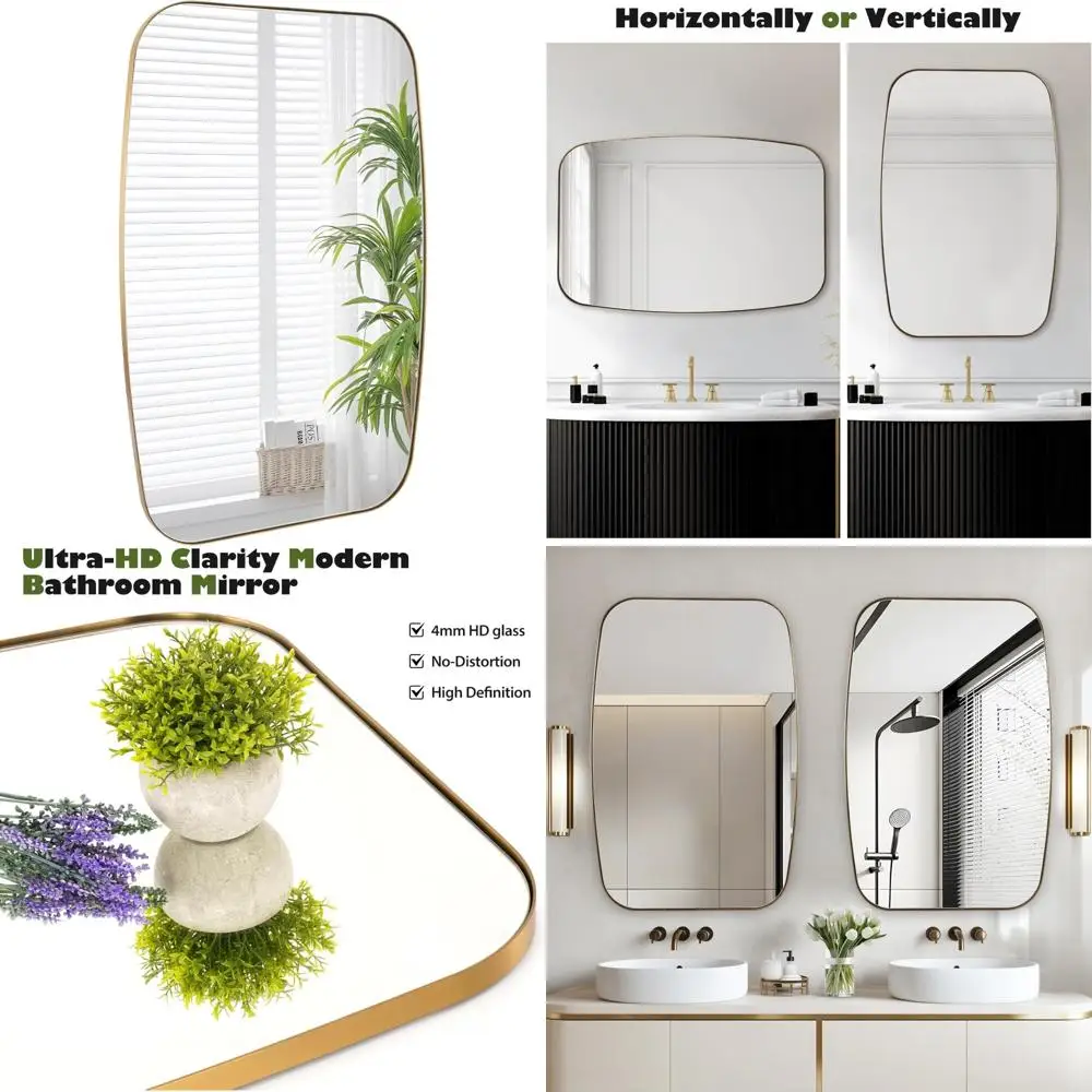 Овальные зеркала для ванной комнаты, золотое косметическое зеркало 20 × 30 с металлическим каркасом из нержавеющей стали, матовое золото, продолговатое настенное крепление для ванной комнаты
Овальные зеркала для ванной комнаты, золотое косметическое зеркало 20 × 30 с металлическим каркасом из нержавеющей стали, матовое золото, продолговатое настенное крепление для ванной комнаты