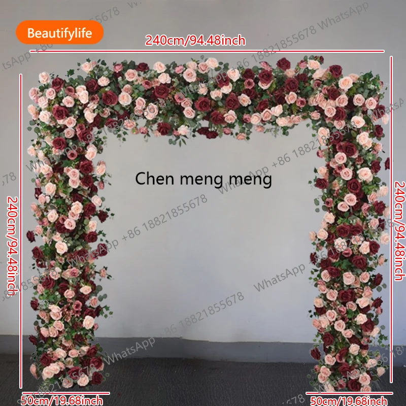 Burgundy Pink Rose Green Eucalyptus Leaves Floral Row Arrangement Wedding Backdrop Arch Frame Decor Event Stage Flower props A50
Burgundy Pink Rose Green Eucalyptus Leaves Floral Row Arrangement Wedding Backdrop Arch Frame Decor Event Stage Flower props A50