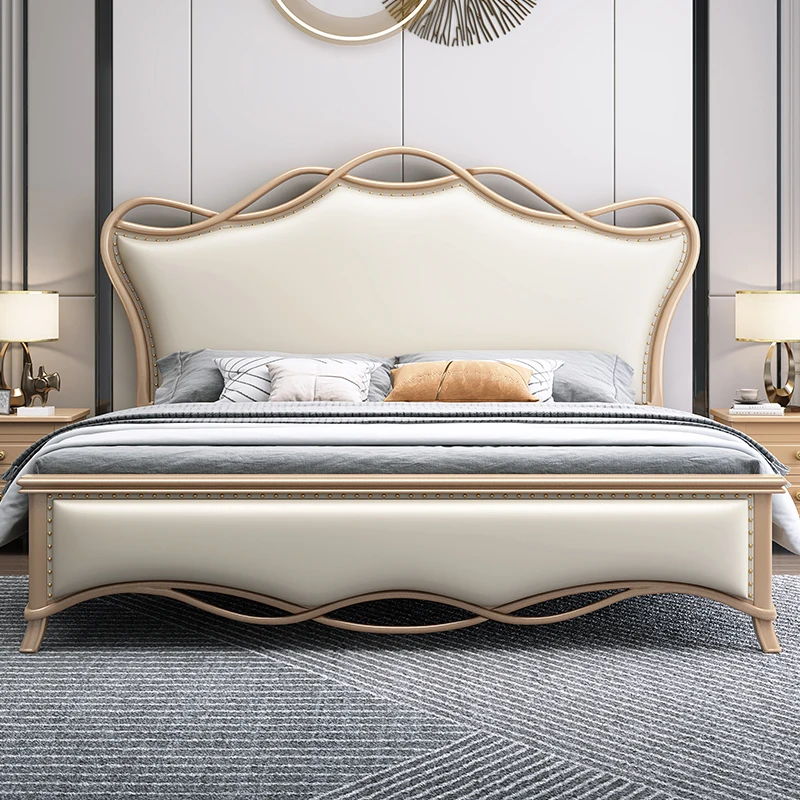 Waterproof Bedroom Double Bed Frame Beige Europen High Wooden Platform Double Bed Full Size Luxury Lozko Sypialniane Furniture
Waterproof Bedroom Double Bed Frame Beige Europen High Wooden Platform Double Bed Full Size Luxury Lozko Sypialniane Furniture