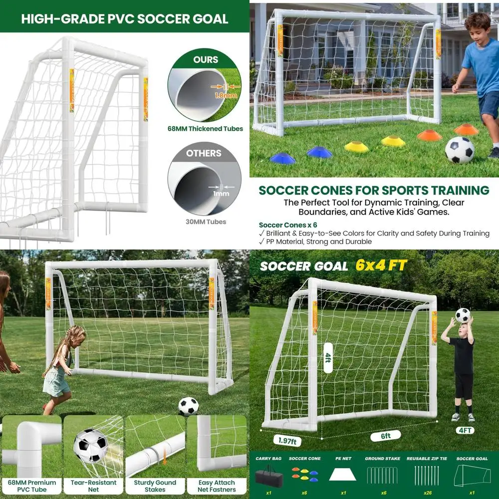Portable Weatherproof Soccer Goals for Backyard Practice, Suitable for Adults and Youth
Portable Weatherproof Soccer Goals for Backyard Practice, Suitable for Adults and Youth
