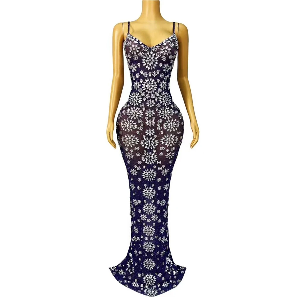 Sexy Elegant Shining Rhinestones Suspenders Long Dress Women Cocktail Party Evening Gown Red Carpet Stage Photoshoot Costume
Sexy Elegant Shining Rhinestones Suspenders Long Dress Women Cocktail Party Evening Gown Red Carpet Stage Photoshoot Costume