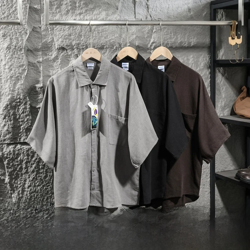 Loose Men's Summer Shirt Bohemian Harem Sleeve Breathable Flax Lyocell Hong Kong Style Vintage Versatile Fashionable Top
Loose Men's Summer Shirt Bohemian Harem Sleeve Breathable Flax Lyocell Hong Kong Style Vintage Versatile Fashionable Top