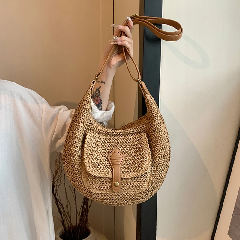 Woven Summer Fashion Straw Bag Beach Holiday Crossbody Bag Shopping Large Capacity Shoulder Handbag Messenger Ladies Women
Woven Summer Fashion Straw Bag Beach Holiday Crossbody Bag Shopping Large Capacity Shoulder Handbag Messenger Ladies Women