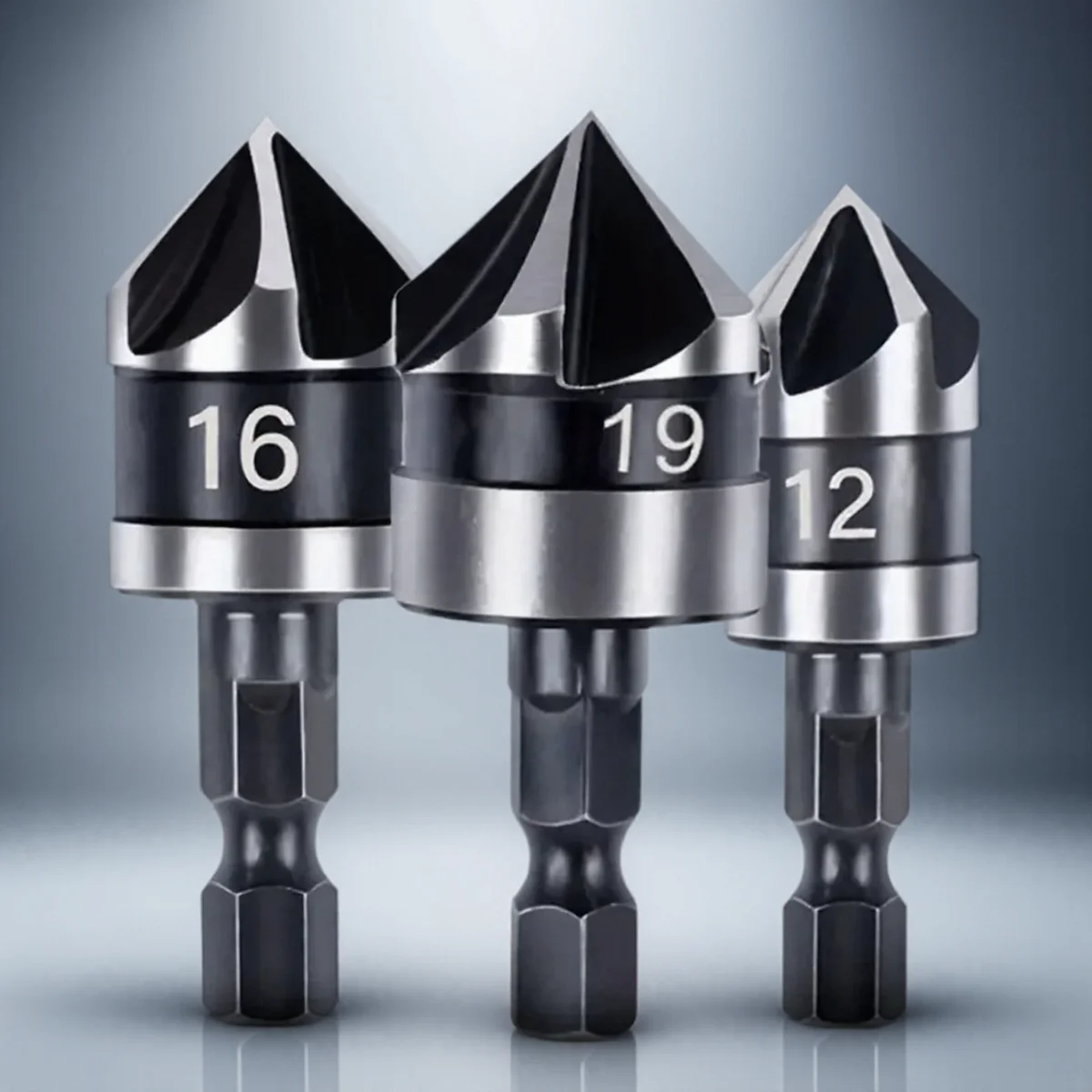 Countersink Drill Bit 12mm 16mm 19mm Hex Shank 90 Degree Chamfer Tool for Wood and Metalworking
Countersink Drill Bit 12mm 16mm 19mm Hex Shank 90 Degree Chamfer Tool for Wood and Metalworking
