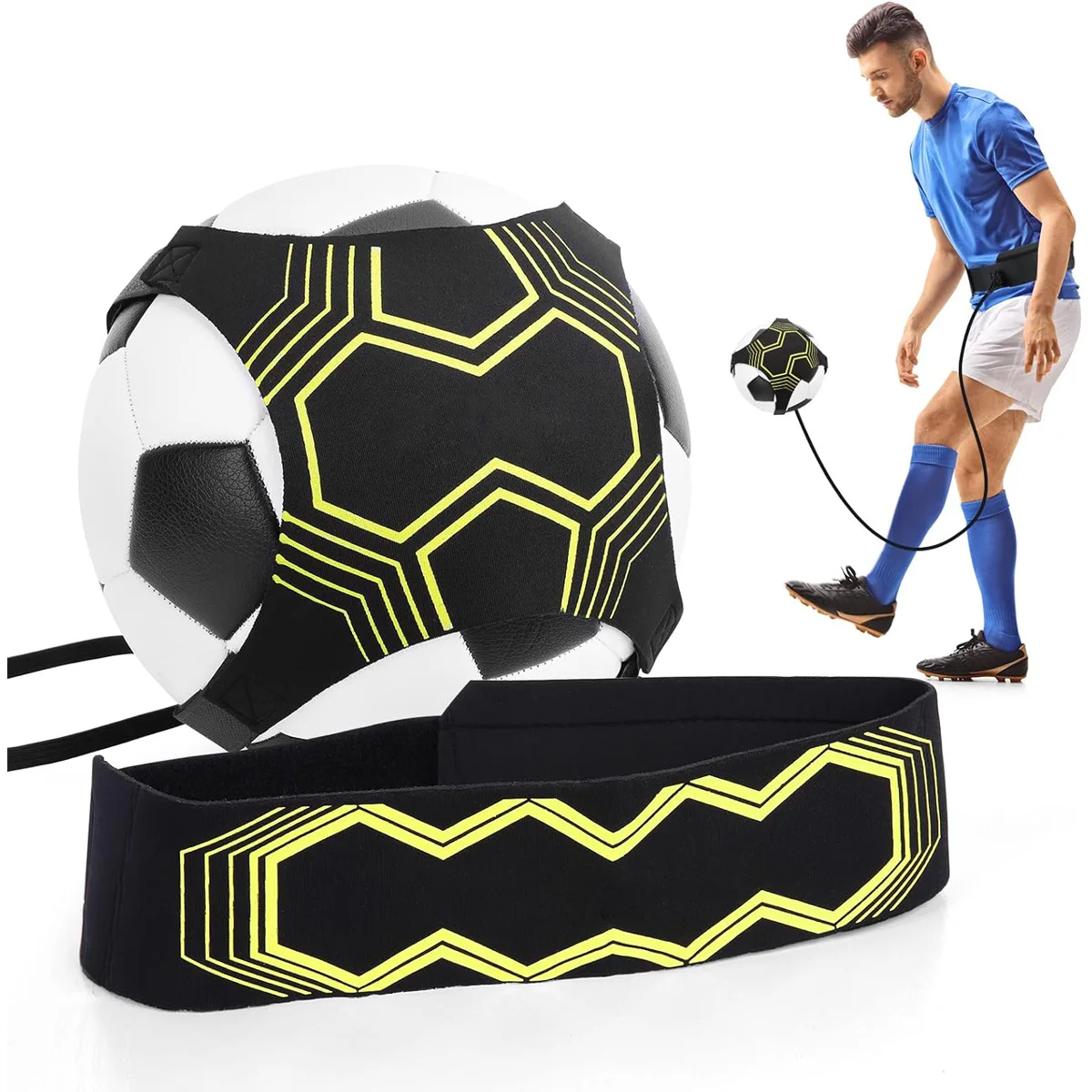 Hands Free Football Kick Trainer Solo Practice, Adjustable Belt Elastic Rope Soccer Training Aids Fits Ball Size 3 4 5
Hands Free Football Kick Trainer Solo Practice, Adjustable Belt Elastic Rope Soccer Training Aids Fits Ball Size 3 4 5