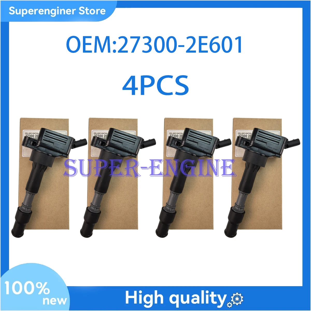 4Pcs Ignition Coil 273002E601 for Hyundai Sonata Elantra Forte Kia Forte 2.0L 27300-2E601
4Pcs Ignition Coil 273002E601 for Hyundai Sonata Elantra Forte Kia Forte 2.0L 27300-2E601