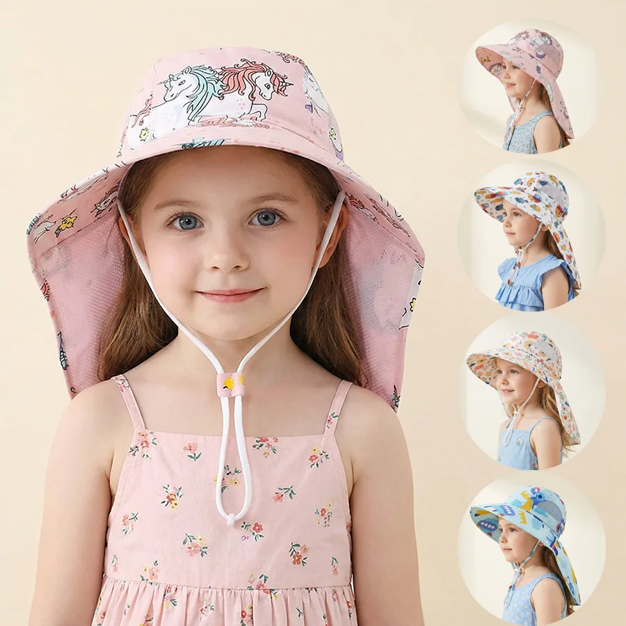 Children's cartoon pattern sun hat with brim for boys and girls, summer sun protection and shade fishing hat
Children's cartoon pattern sun hat with brim for boys and girls, summer sun protection and shade fishing hat