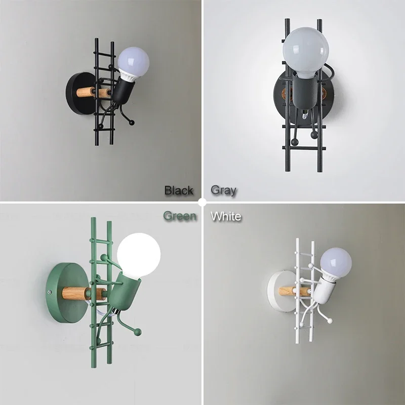 Simplicity matchstick man Cartoon wall light Children's room kitchen dining room bed room foyer study balcony aisle Wall Lamp
Simplicity matchstick man Cartoon wall light Children's room kitchen dining room bed room foyer study balcony aisle Wall Lamp