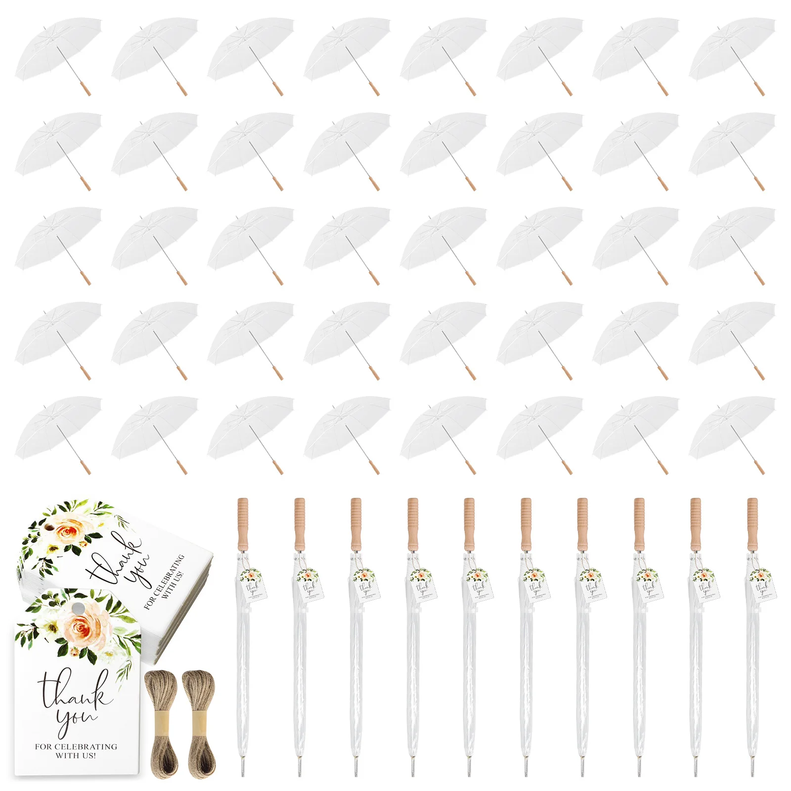 Набор из 50 прозрачных ветрозащитных и водонепроницаемых зонтов-тростей для свадьбы, подарков для жениха и невесты, украшения для девичника и вечеринок
Набор из 50 прозрачных ветрозащитных и водонепроницаемых зонтов-тростей для свадьбы, подарков для жениха и невесты, украшения для девичника и вечеринок