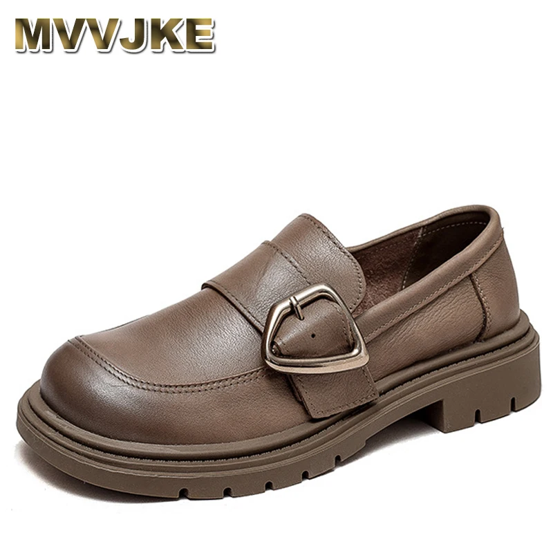 Genuine Leather Women Shoes Spring New Retro Round Toe Soft Soles Shallow Handmade Low Heel Loafers Woman Pumps
Genuine Leather Women Shoes Spring New Retro Round Toe Soft Soles Shallow Handmade Low Heel Loafers Woman Pumps