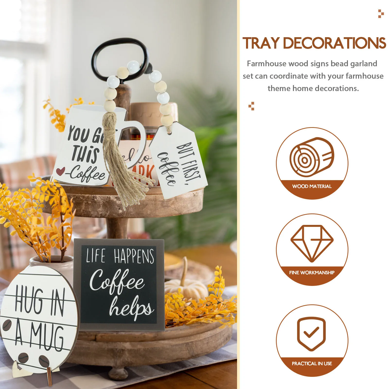 1 set 1 Set Coffee Bar Decoration Farmhouse Tiered Tray Rustic Wood Sign Kitchen Table Centerpiece Decor Holiday Gift
1 set 1 Set Coffee Bar Decoration Farmhouse Tiered Tray Rustic Wood Sign Kitchen Table Centerpiece Decor Holiday Gift