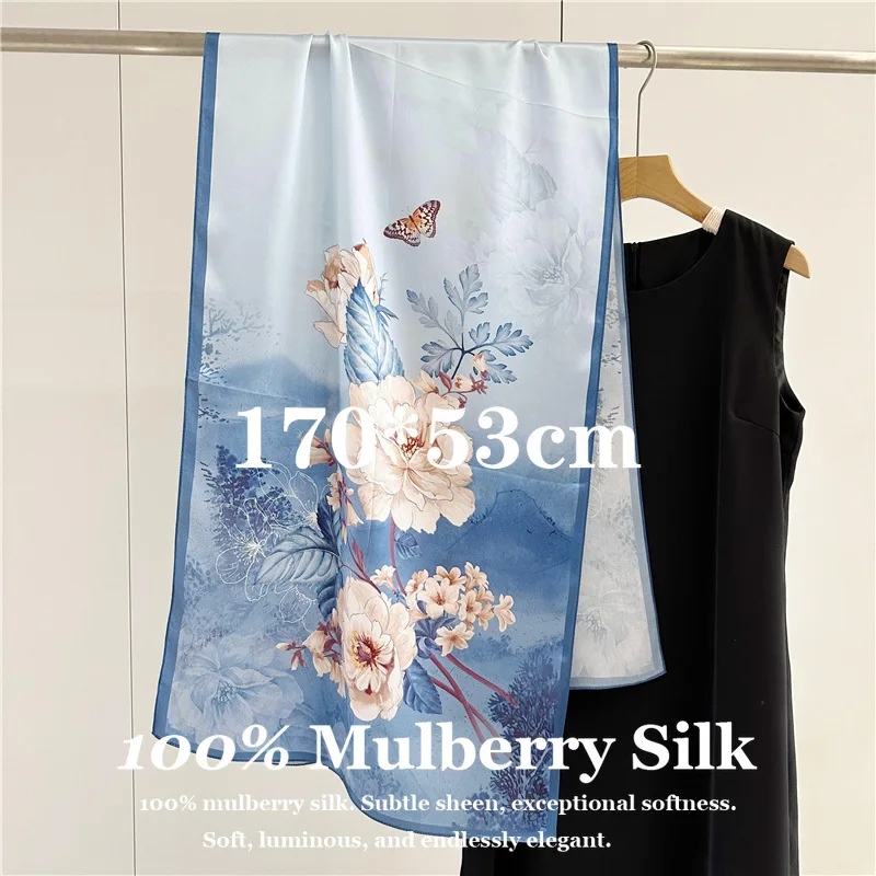100% Mulberry Silk Scarf Sunscreen Shawl Long 170x53cm for Travel Beach Vacation Gift Mother Wife Soft Smooth Breathable Scarves
100% Mulberry Silk Scarf Sunscreen Shawl Long 170x53cm for Travel Beach Vacation Gift Mother Wife Soft Smooth Breathable Scarves