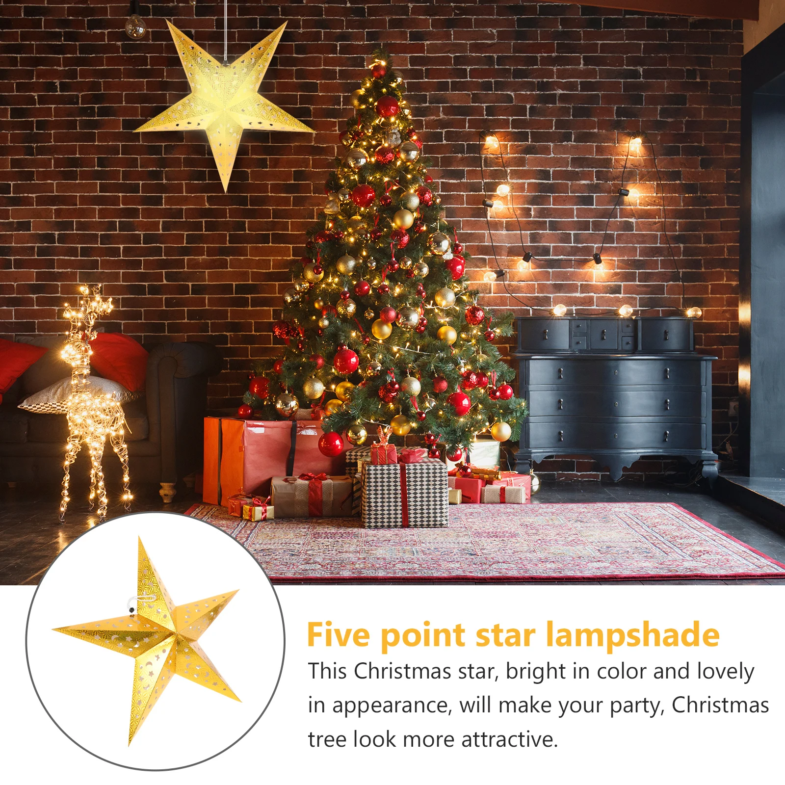 2Pcs Lampshade Christmas Tree Decor 3D Stars Pentagram Lampshade Pentagram Hanging Ceiling Birthday Party
2Pcs Lampshade Christmas Tree Decor 3D Stars Pentagram Lampshade Pentagram Hanging Ceiling Birthday Party