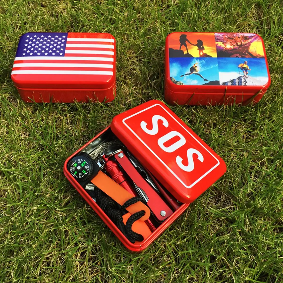 Outdoor Survival Box Fire Starter Whistle Compass Wire Saw Tool Flashlight Red Multi Emergency Gear Lightweight
Outdoor Survival Box Fire Starter Whistle Compass Wire Saw Tool Flashlight Red Multi Emergency Gear Lightweight