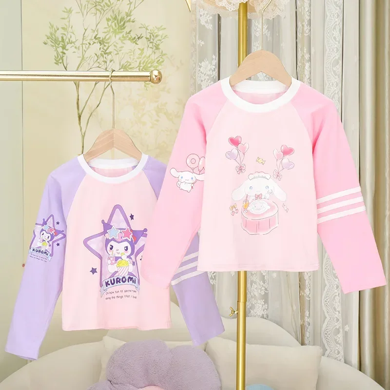 Spring Autumn Kawaii Sanrio Ins Kuromi Long Sleeve T Shirt Cute Cartoon Cinnamoroll Round Neck Base Hooded Gifts for Kids
Spring Autumn Kawaii Sanrio Ins Kuromi Long Sleeve T Shirt Cute Cartoon Cinnamoroll Round Neck Base Hooded Gifts for Kids